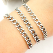 V45OX. Oxidized Sterling Silver Curb Link Chain